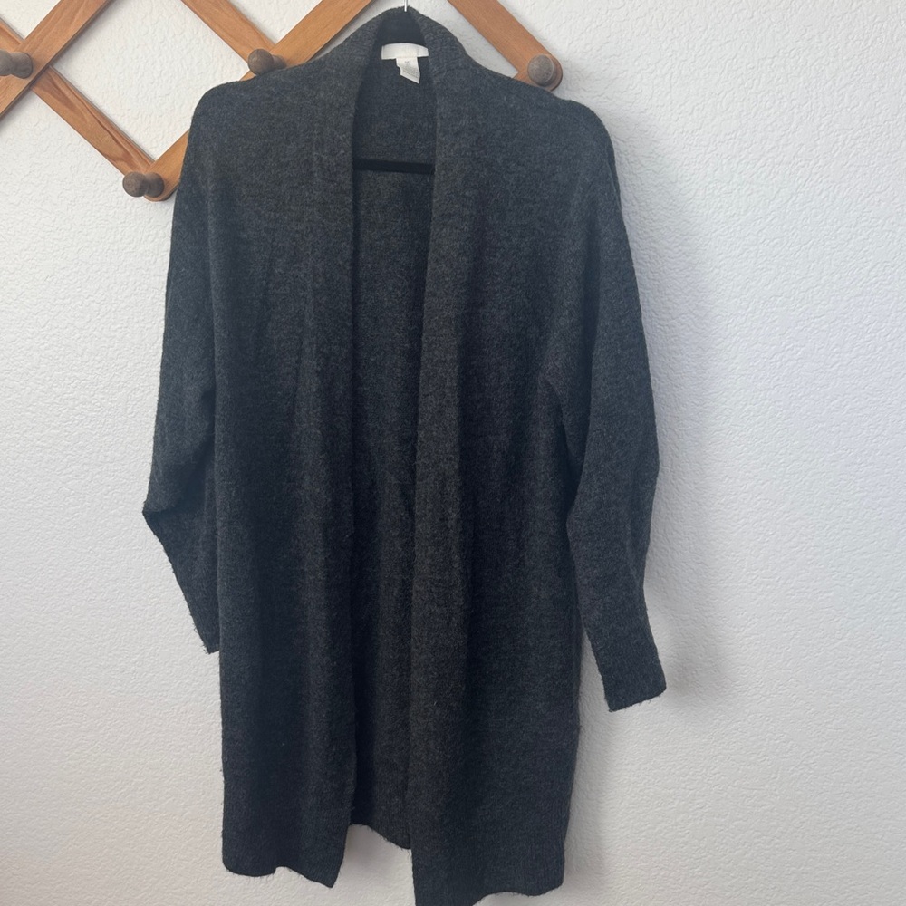 H&M Charcoal Open Front Cardigan duster